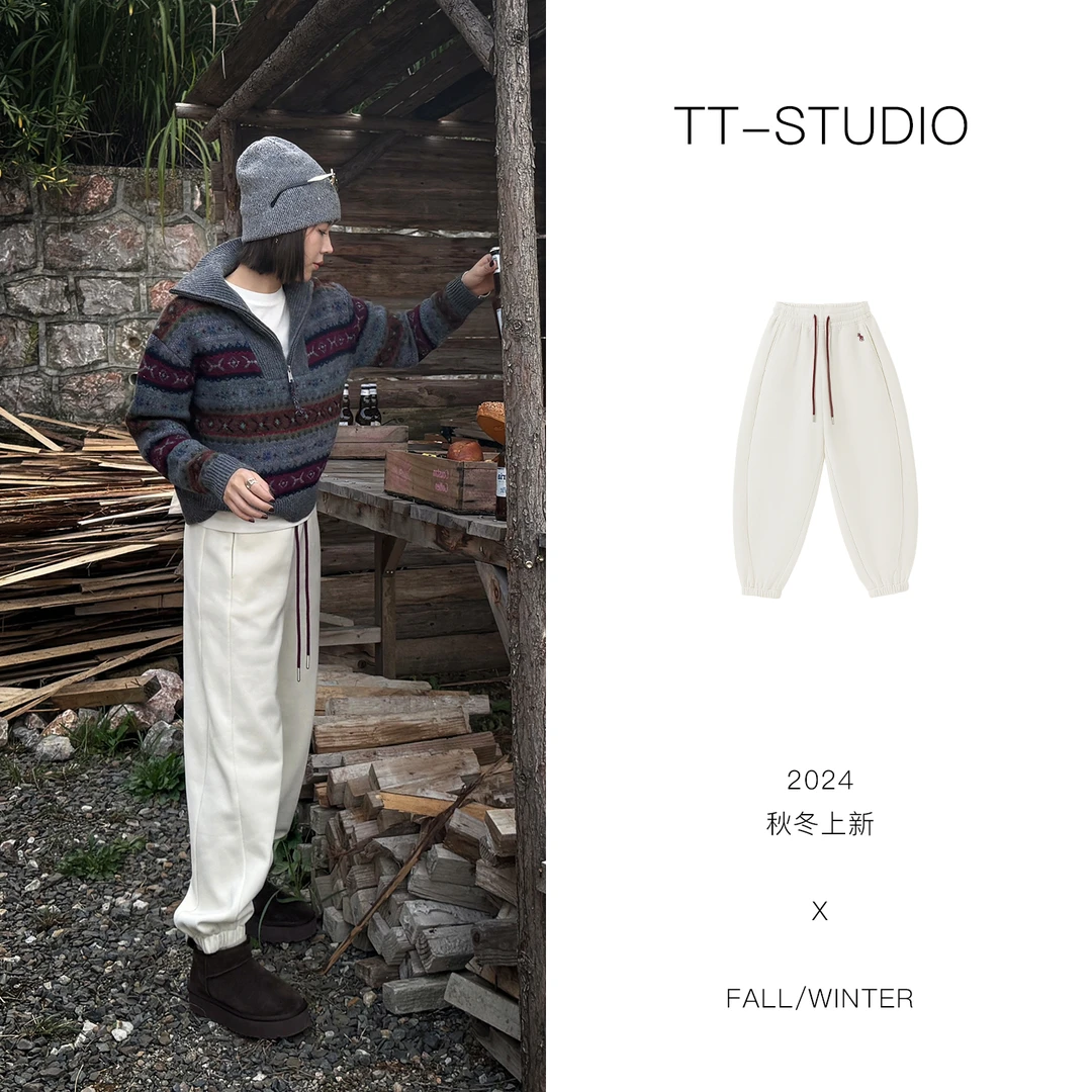 MCOMINILIVES①「拉夫卫裤」加绒极简抽绳裤子收脚休闲卫裤A1079-1