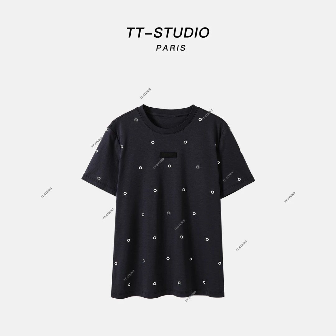 MCOMINILIVES①「泡泡T」桑蚕丝春夏新款波点短袖T恤TT-T396