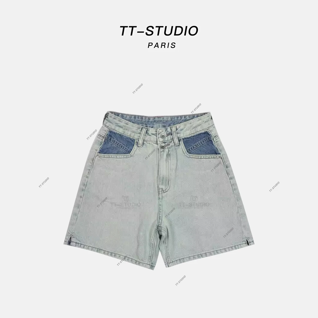 MCOMINILIVES「三分短裤」新品夏季显瘦宽松时尚休闲牛仔短裤1270