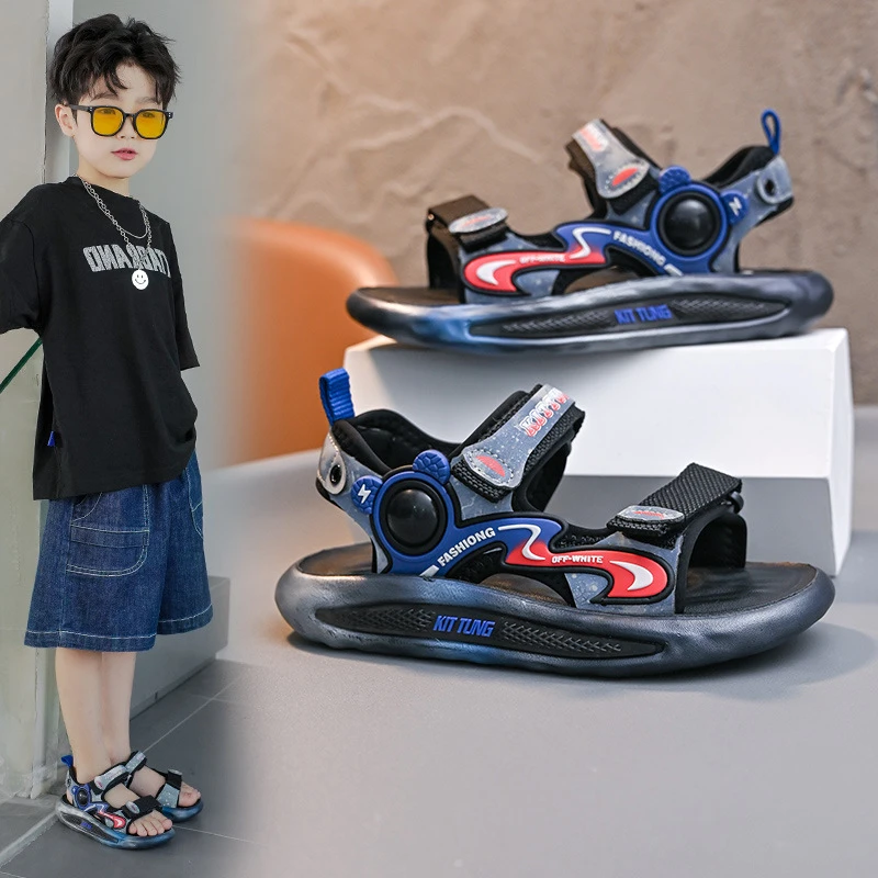 凉鞋男童2025新款夏季软底防滑童鞋中大童男孩学生百搭儿童沙滩鞋