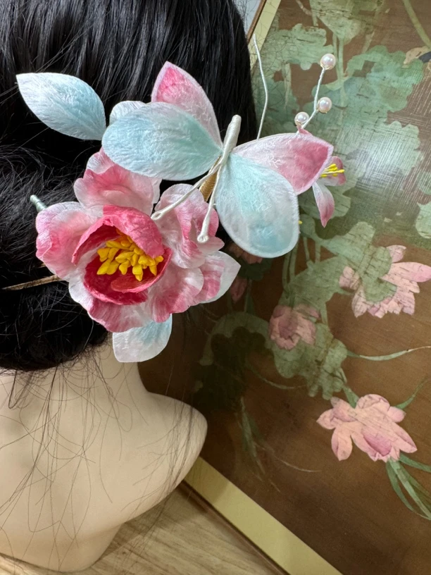 江南浔汉服发饰古风饰品 绒花默认软簪改主体找客服