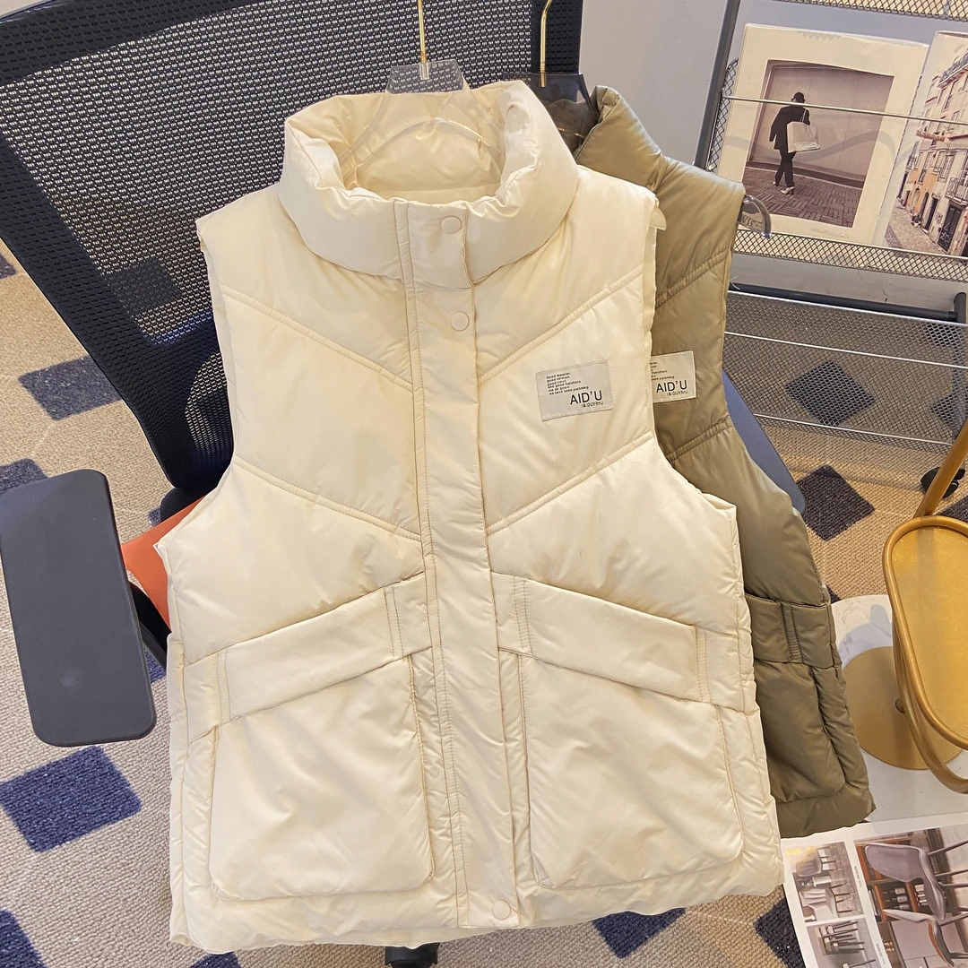 Abc217胖mm大码棉服马甲女秋冬新款时尚外穿马夹韩版宽松背心坎肩