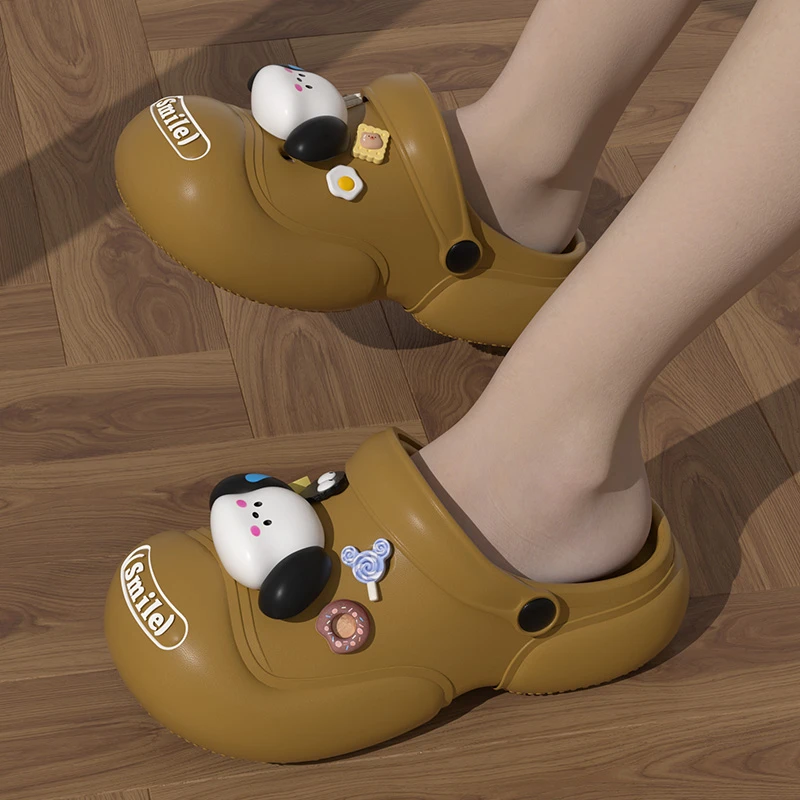 smile贝壳头DIY创意爆款女款洞洞鞋舒适休闲外穿踩屎感男士居家