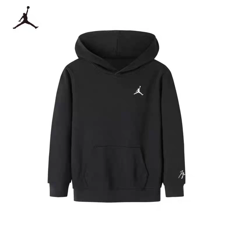 Nike Air Jordan 耐克童装男童连帽套头卫衣春秋儿童毛圈休闲上衣