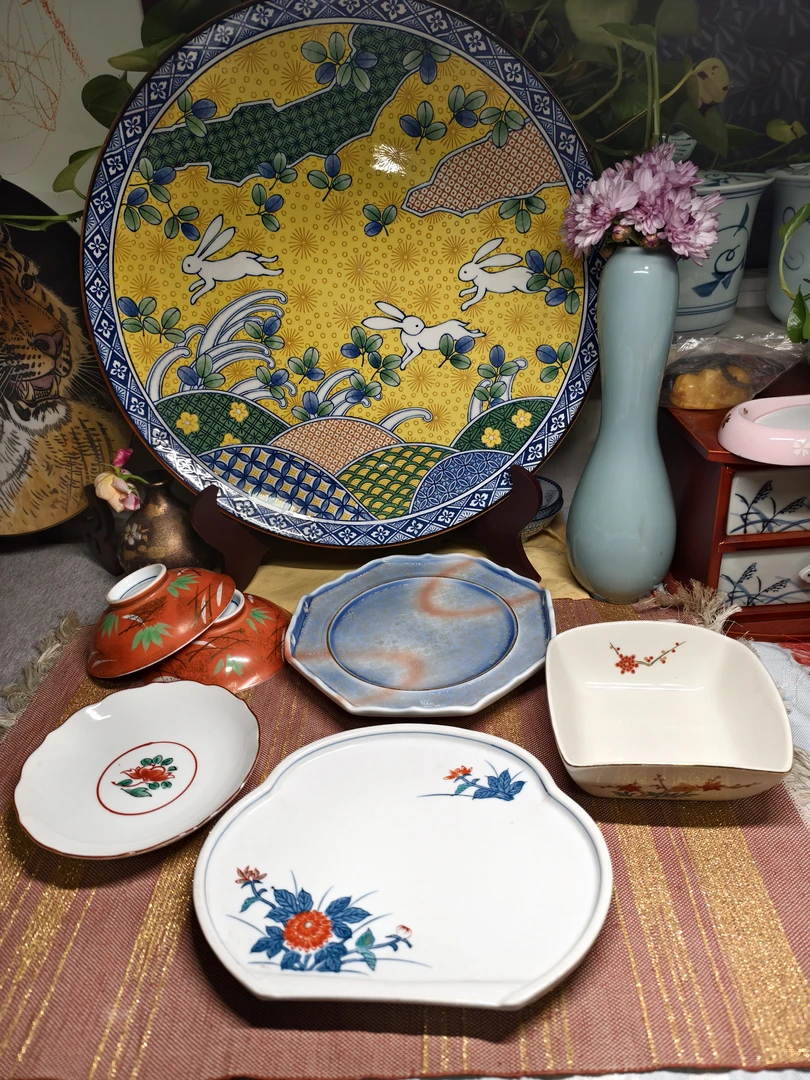 陶瓷提梁盘餐盘质朴和风盘子家用餐具