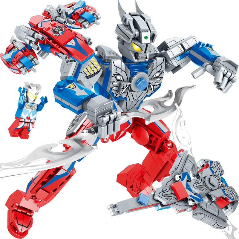 【直播】奥特宇宙超人系列3变机甲男孩益智6-12岁开发大脑积木