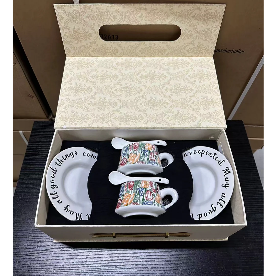 晋哥家用咖啡杯套装杯盘套装礼盒
