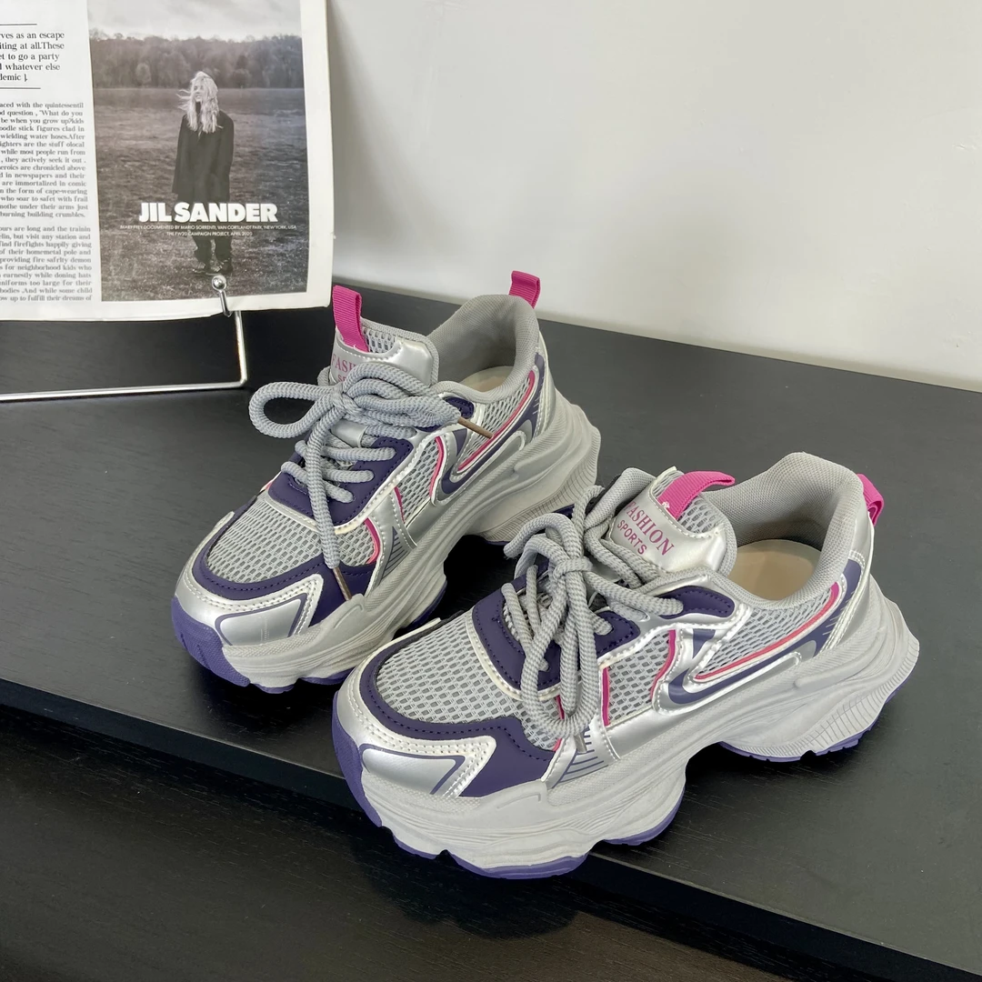 美美淘【现货】时尚百搭透气ins厚底运动老爹休闲鞋