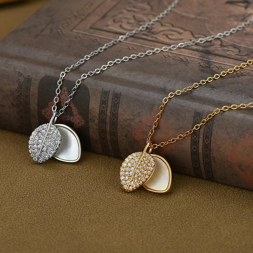 铜合金项链 真金电镀锆石气质锁骨链女小众设计感项链百搭精致