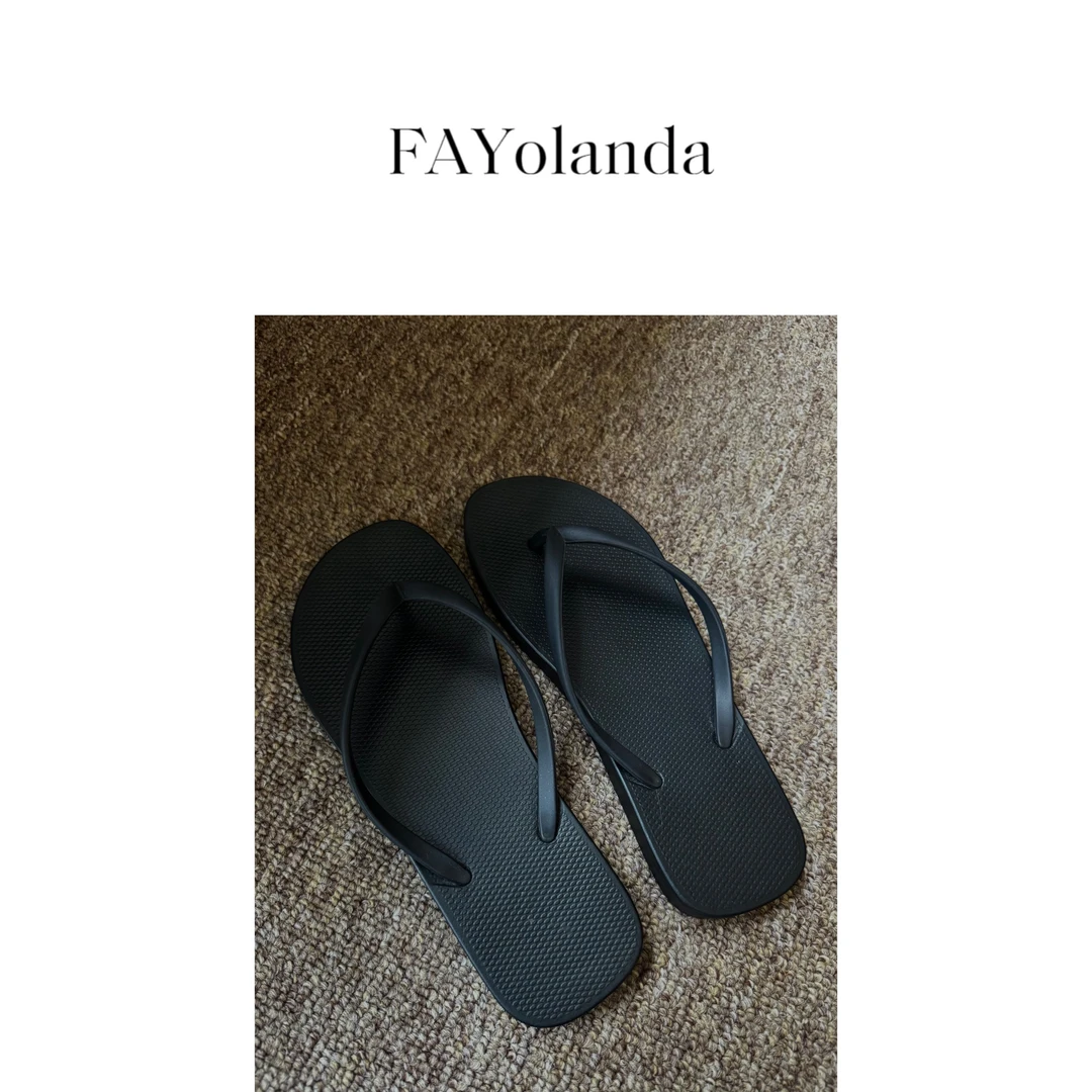 FAY | 夏季防滑沙滩凉拖人字拖鞋平底（0400）建议拍大一码女士黑色