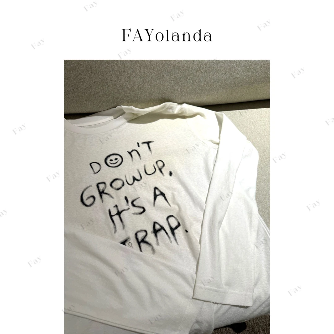 FAY  | 简约圆领舒适字母长袖（1H03503）