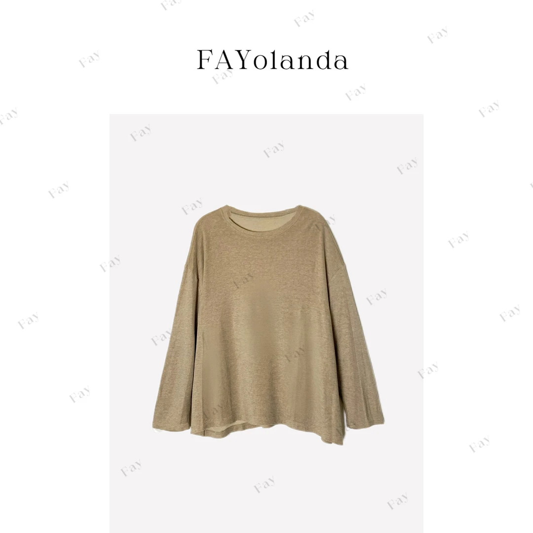 FAY | ❤️四色简约百搭天丝羊毛长袖T恤(6263)打底衫