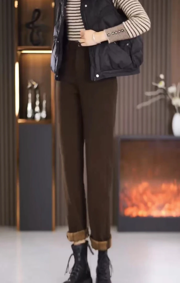 加绒加厚时尚小哈伦裤