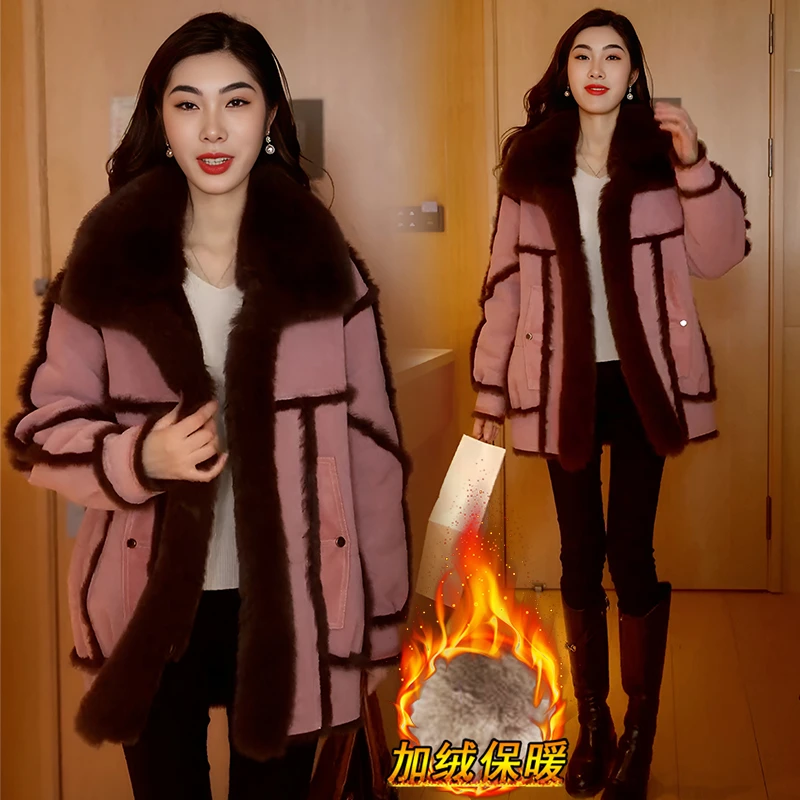 加绒加厚时尚洋气设计感短外套女2024年冬季新款宽松显瘦保暖棉服