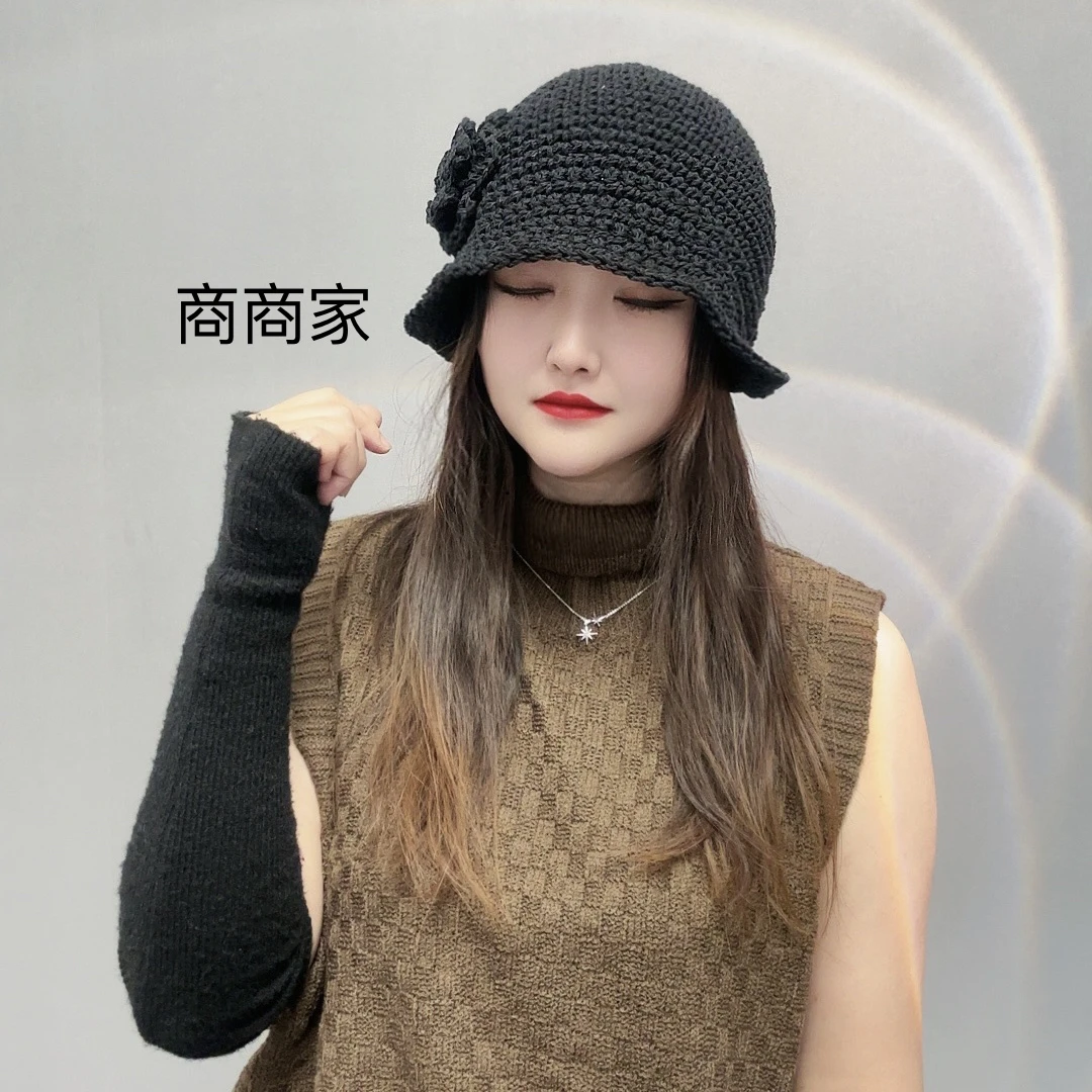 商商家 2024春秋新款纯手工对勾盆帽 优雅个性百搭