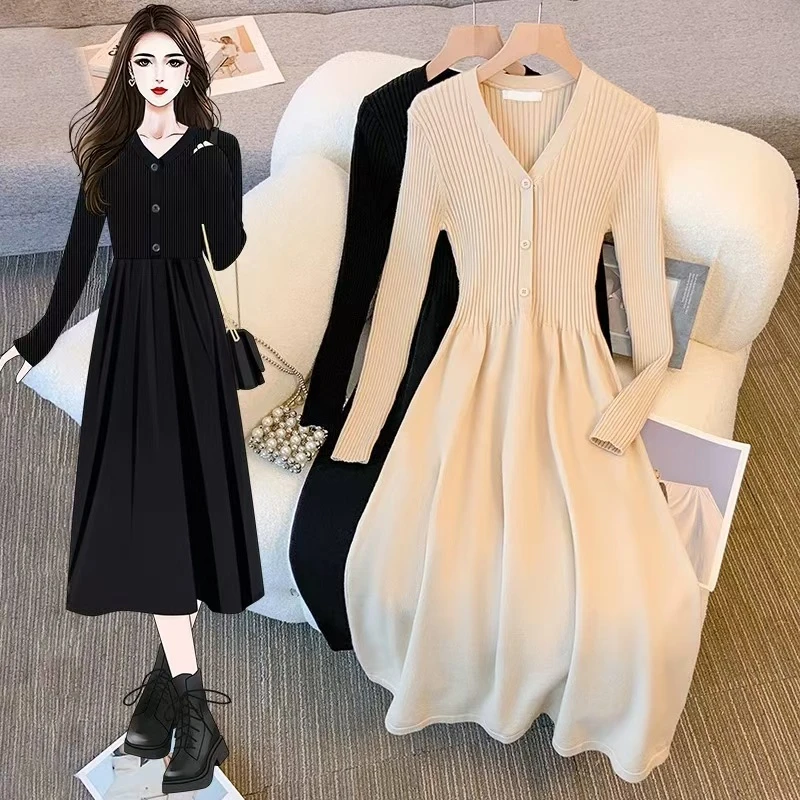（701-800）【直播间内下单】中长款韩版毛衣连衣裙