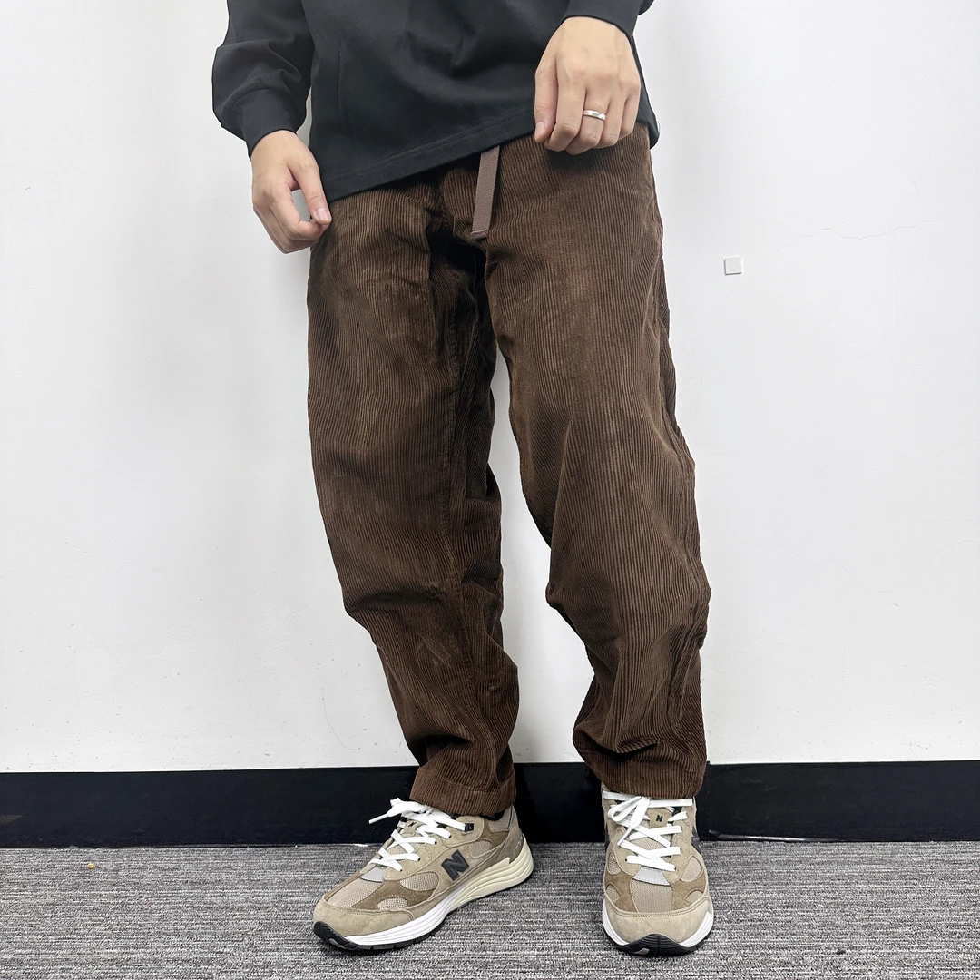 秋季紫标定制灯芯绒男裤直筒微锥休闲裤美式日潮经典百搭男长裤