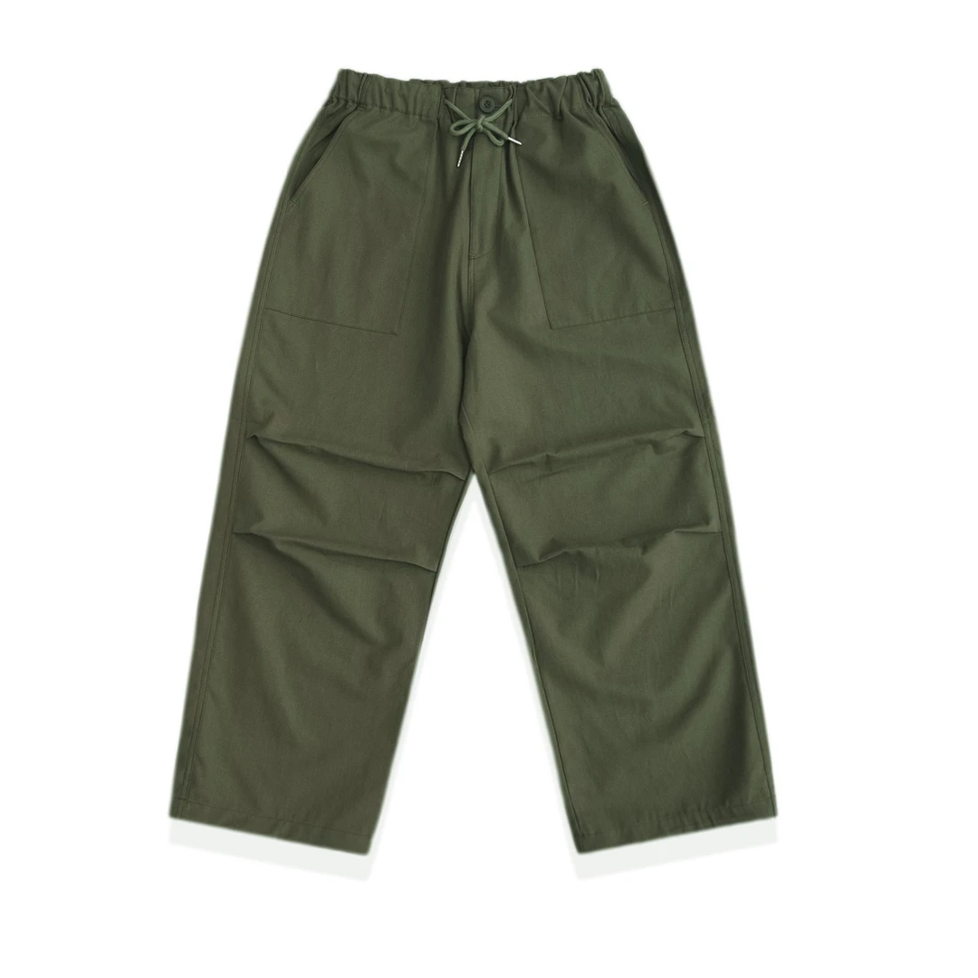 早秋复古工装休闲裤日系男潮宽松直筒工装散兵裤松紧腰休闲工装