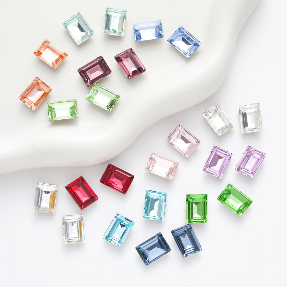 高品K9长方直角尖底玻璃钻DIY饰品配件大冰糖彩色美甲钻超闪奢华