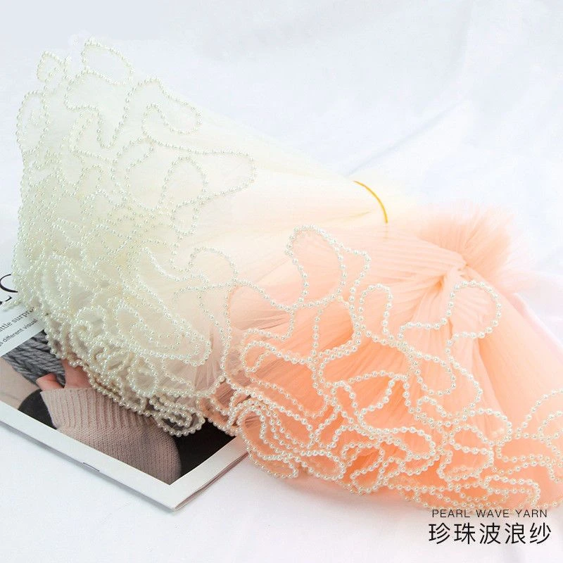 AS38花束鲜花波浪纱包花材料纱网玫瑰花礼品包装褶皱花店装饰带浪