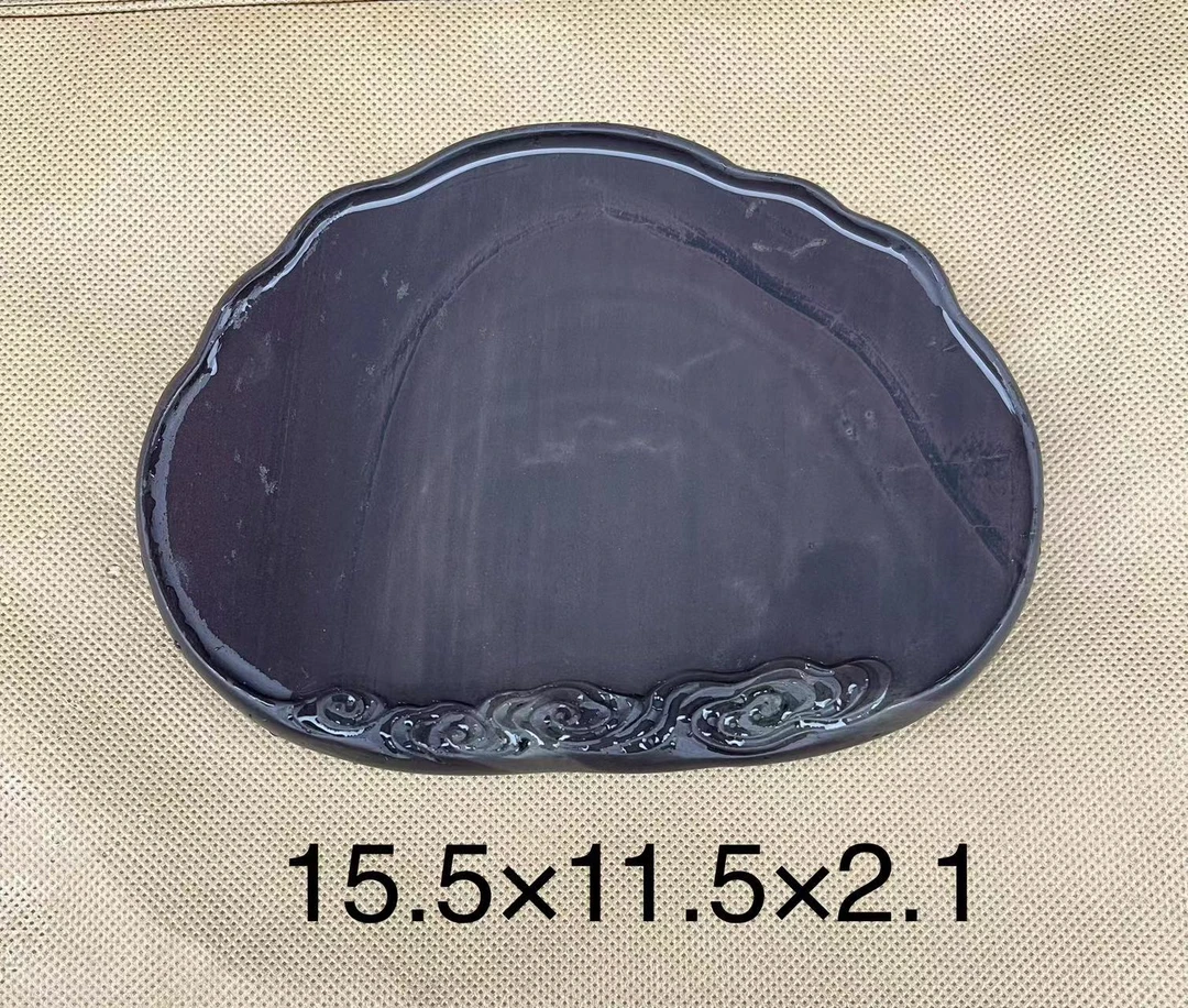文房四宝肇庆端砚麻子坑，石质细腻石品丰富尺寸15.3x11.5x2配木盒