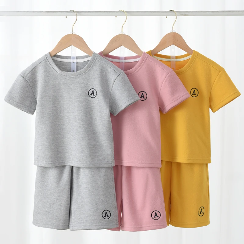 【断码捡漏】夏季儿童短袖短裤套装男童女童洋气休闲薄款夏装T恤