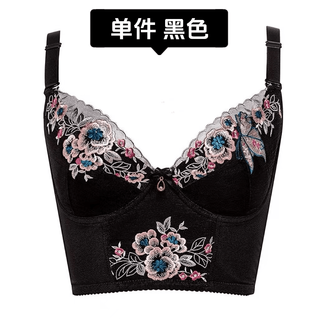 中脉拉卡莱卡调整型聚拢上托收副乳大胸显小显瘦法式美体衣透气