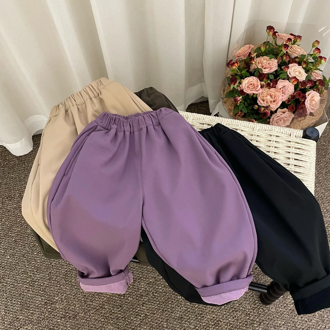 女童加厚纯色休闲裤HS35070