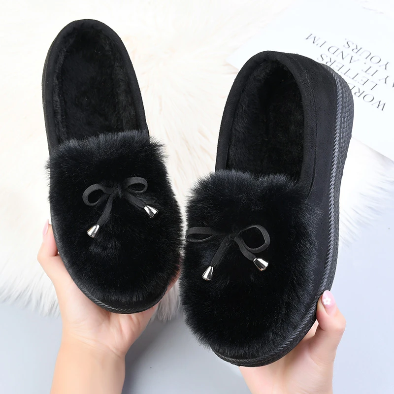 冬季新款毛毛鞋女外穿棉鞋加绒加厚保暖豆豆鞋中老年妈妈鞋女士鞋