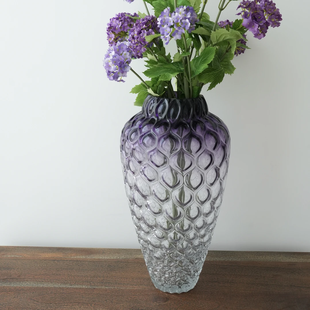 精美渐变紫罗兰色纯手工玻璃花瓶桌面摆件花瓶