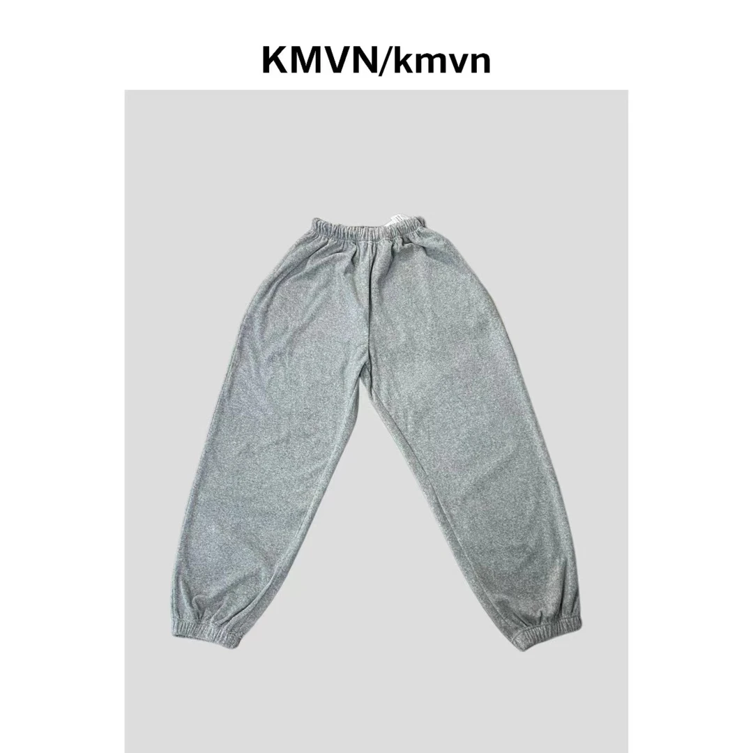 kmvn/kmvn【浅初】浅灰色舒适毛巾料宽松休闲卫衣卫裤 灯笼裤套装