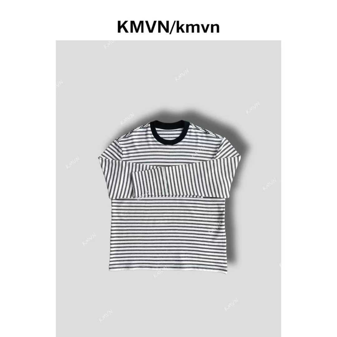 kmvn/kmvn【泊澜】2024年春季条纹百搭休闲圆领宽松长袖 男女同款