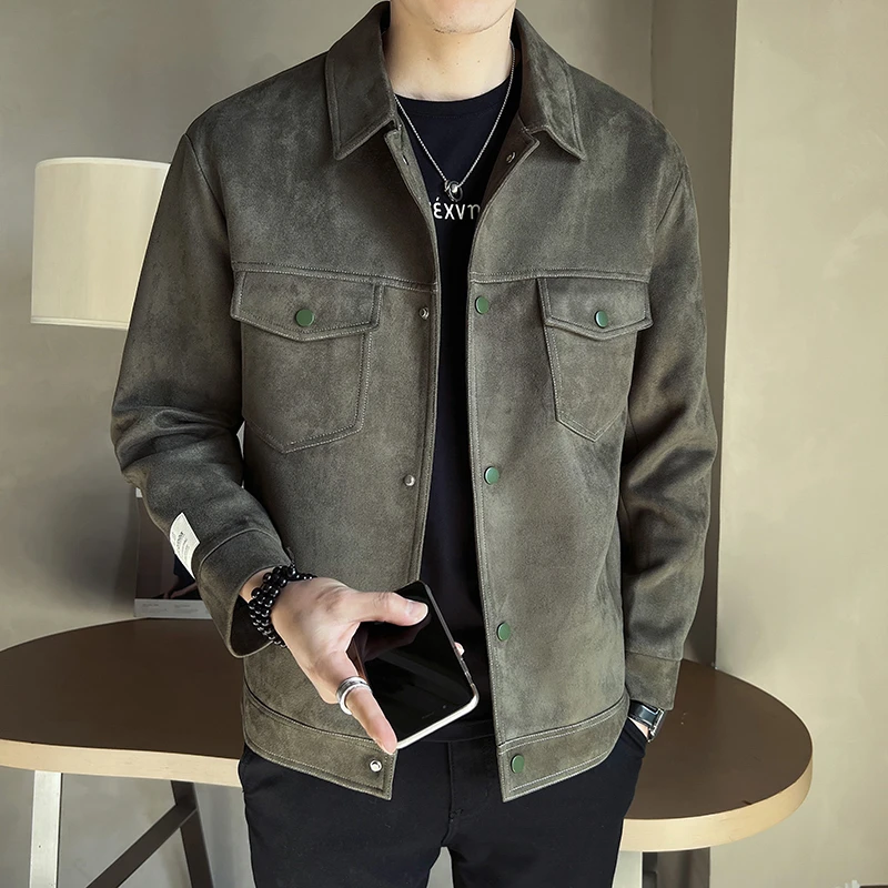 夹克男潮牌痞帅高级感男装春秋季2024新款韩版修身休闲工装外套男