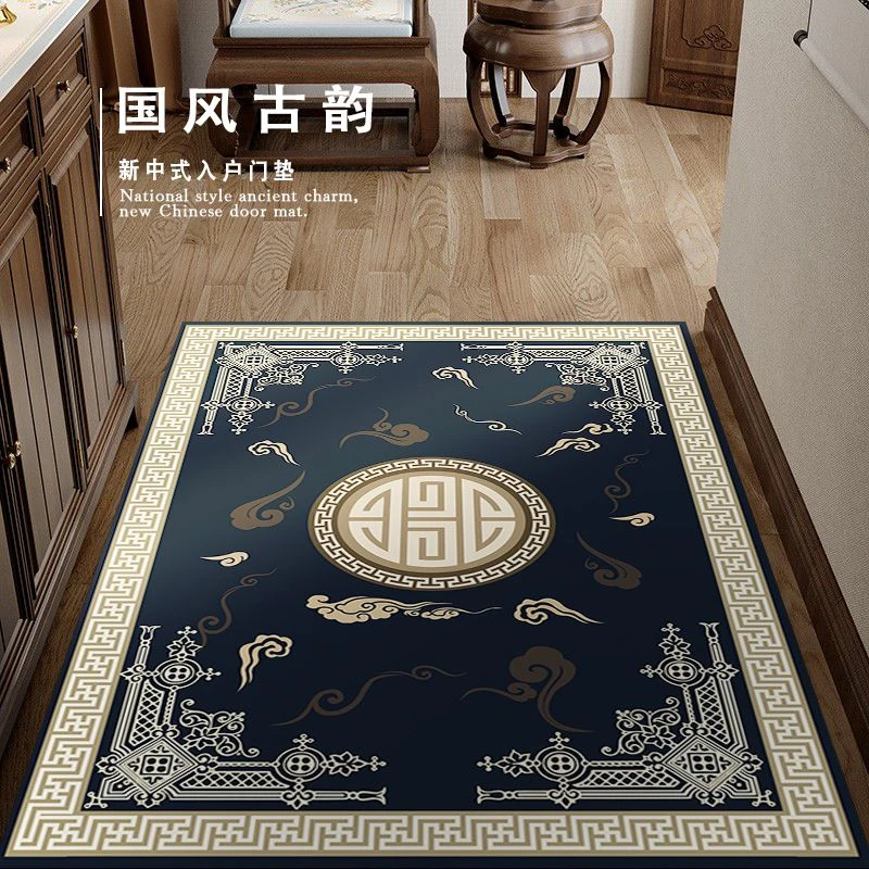 古风地毯中国风硅藻泥地垫新中式入户门地垫玄关客厅免洗吸水防滑