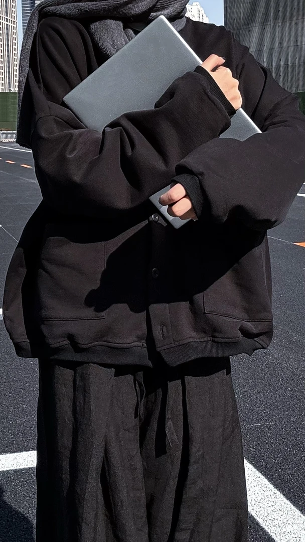 韩国早秋休闲开衫长袖网红时尚百搭纯色韩版垂感