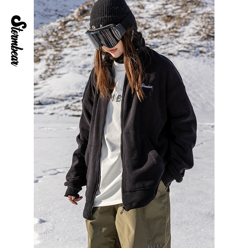 【清仓】STORM BEAR抓绒衣摇粒绒开衫加绒单板滑雪服女男外套防水