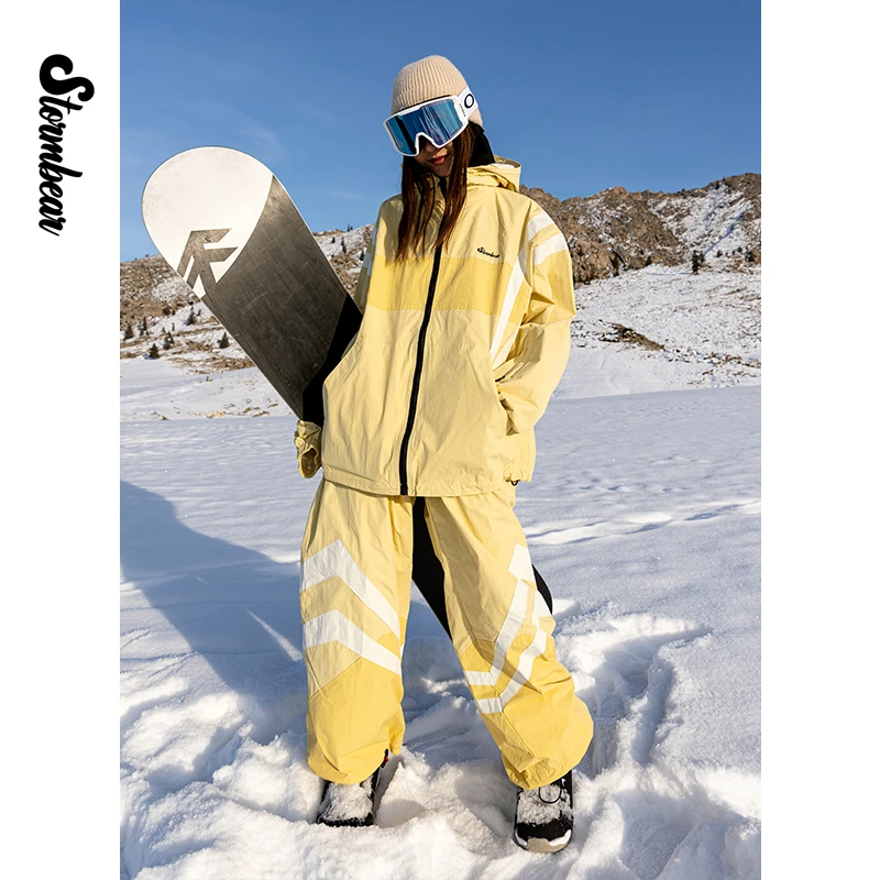 【清仓】STORM BEAR 单板滑雪服男女套装外套防水防风宽松潮流平花