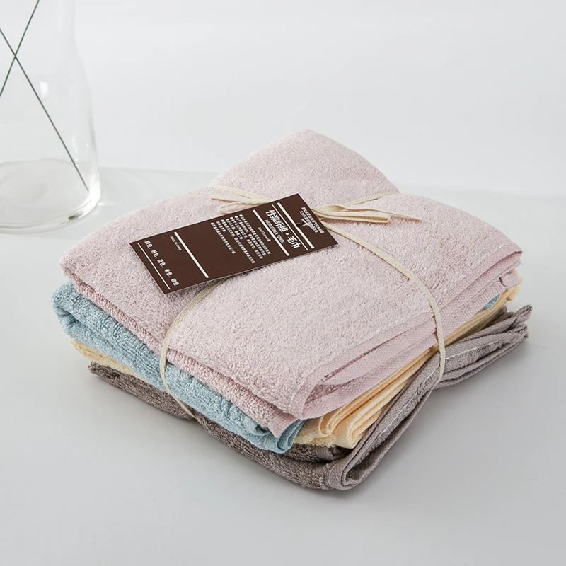 简约纯色竹纤维毛巾四色组