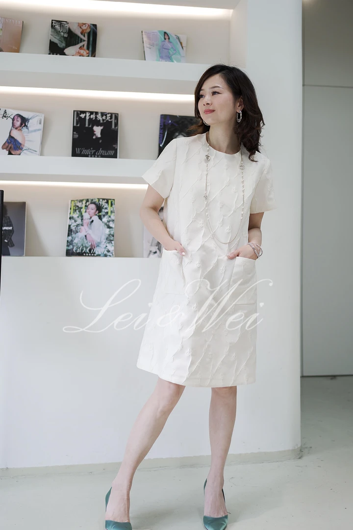 lei&wei【繁花】夏季新款提花宽松连衣裙