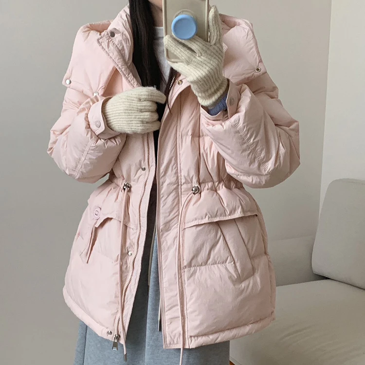 【平价！真羽绒】2024冬季新款白鸭绒羽绒服连帽小个子韩版外套