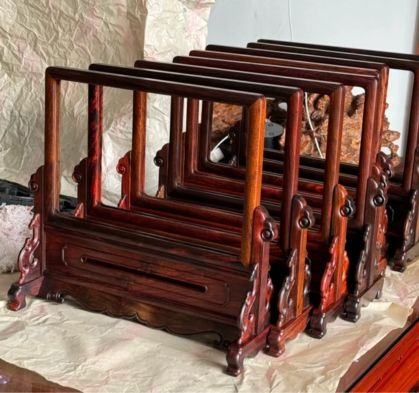 红木框架 红酸枝神台相框 摆件框 实木相框瓷板画框