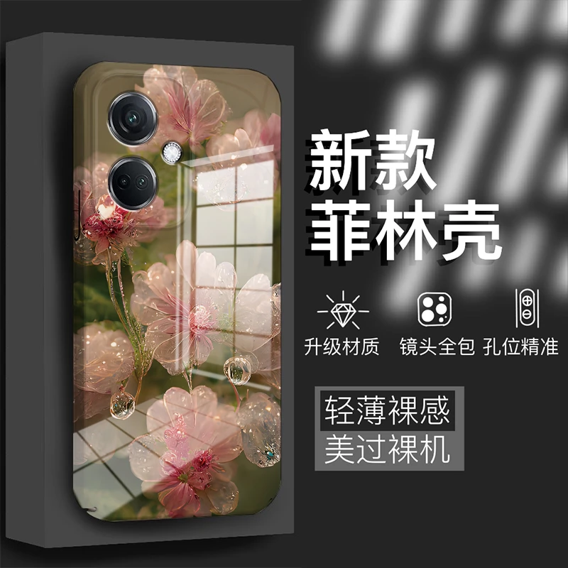 OPPOK11粉色荷花2023新款菲林镜头全包保护防摔手机壳