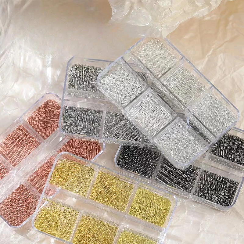 新【钢珠系列】迷你金色银色流行日系尖底爆款小钢珠ins磨砂玫瑰金