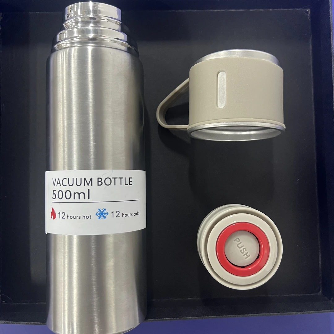 保温杯男款304不锈钢水杯银色s