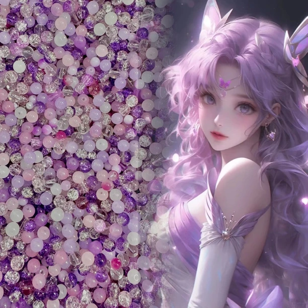 【紫气东来】梦幻紫色高级百搭手工diy琉璃珠珠混装