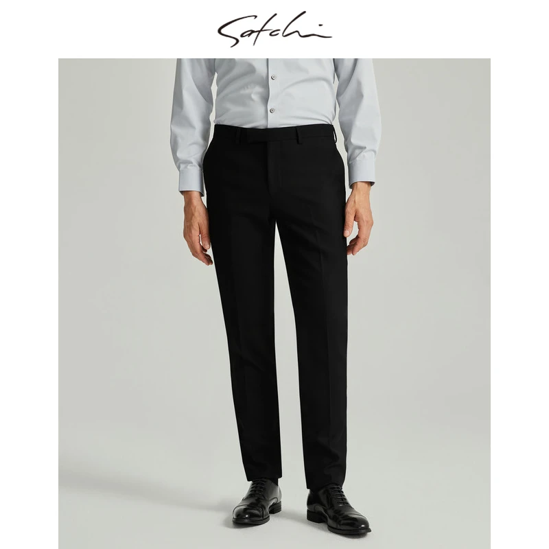 【纯新绵羊毛】Satchi男装男士西裤新款商务条纹婚礼英伦长裤子男