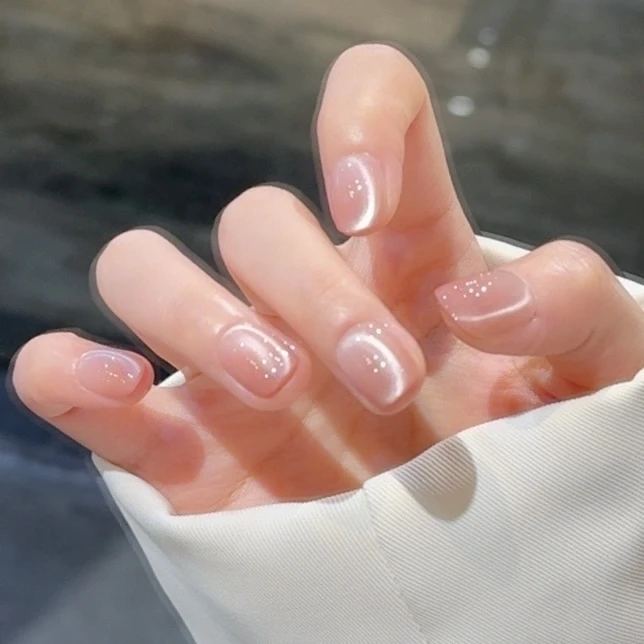 【白桃乌龙】夏新款野世纯手工 腮红纯欲猫眼美甲YES