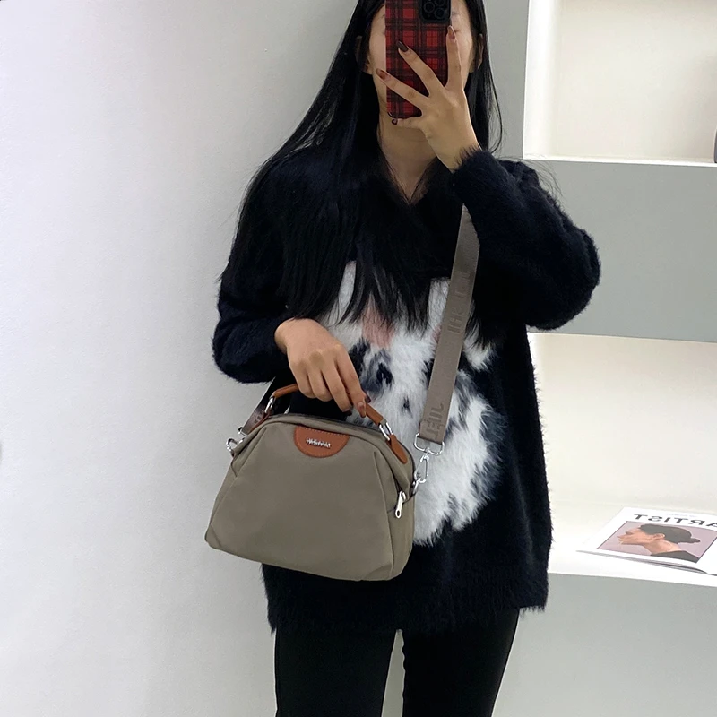 包包女手提包2024新款百搭小包包轻便简约韩版斜挎包多层女牛津包