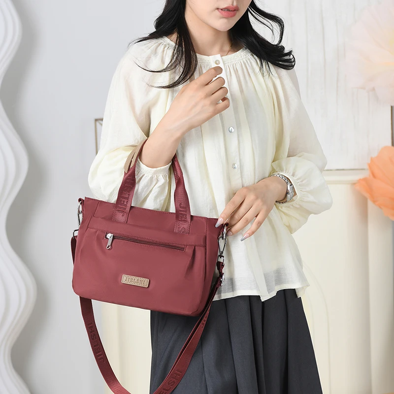 (N026)上班通勤包包女手拎斜挎包新款牛津布百搭单肩包尼龙质感包