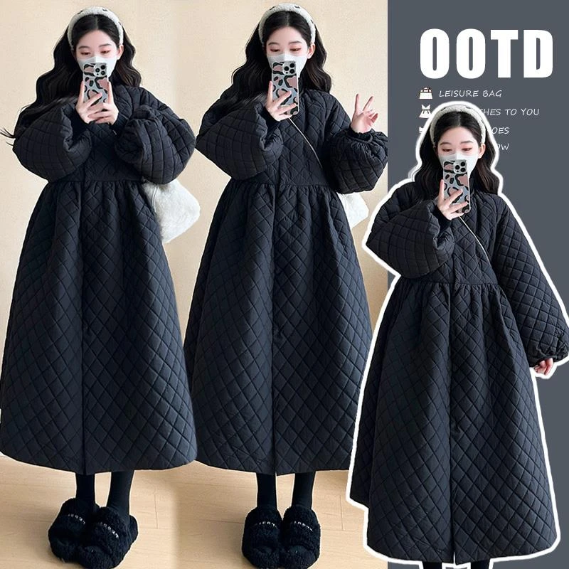 韩版显瘦孕妇装洋气秋冬新款外套外穿棉服大码保暖时尚孕妈保暖